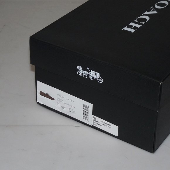 Coach Mens SIZE C Coin Leather Driver Shoes SADDLE BROWN Slip-on Loafer - Picture 3 of 3